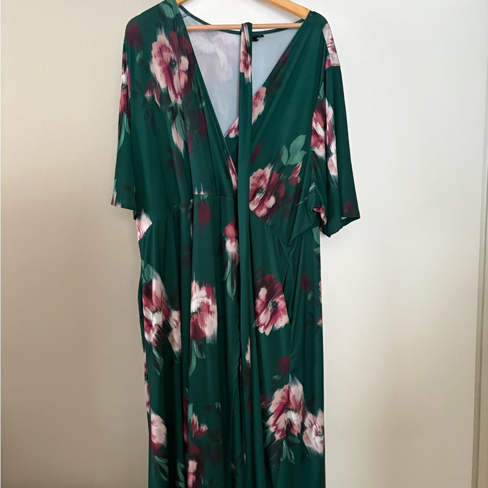 Torrid Green Floral Maxi Dress